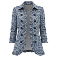 thumbnail image 4 of Leopard Print Jackets For Women Ruffle Trim Lapel Button Down Long Sleeve Open Front Cardigan Casual Fall Cheetah Print Lightweight Coats, 4 of 4