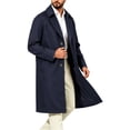 thumbnail image 3 of NOLVAREN Men's Long Trench Coat, Water-Repellent Button Front Jacket with Peak Lapel, Lining and Exterior Pockets for Casual and Work Wear S - 3XL, 3 of 8