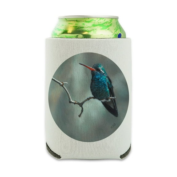 Broad-Billed Hummingbird Resting on Branch Can Cooler - Drink Sleeve Hugger Collapsible Insulator - Beverage Insulated Holder