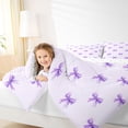 thumbnail image 3 of Erosebridal Kawaii Princess Bow Twin Comforter Sets for Girls, Purple Ribbon Bedding Set, Reversible, 2pcs, 3 of 6