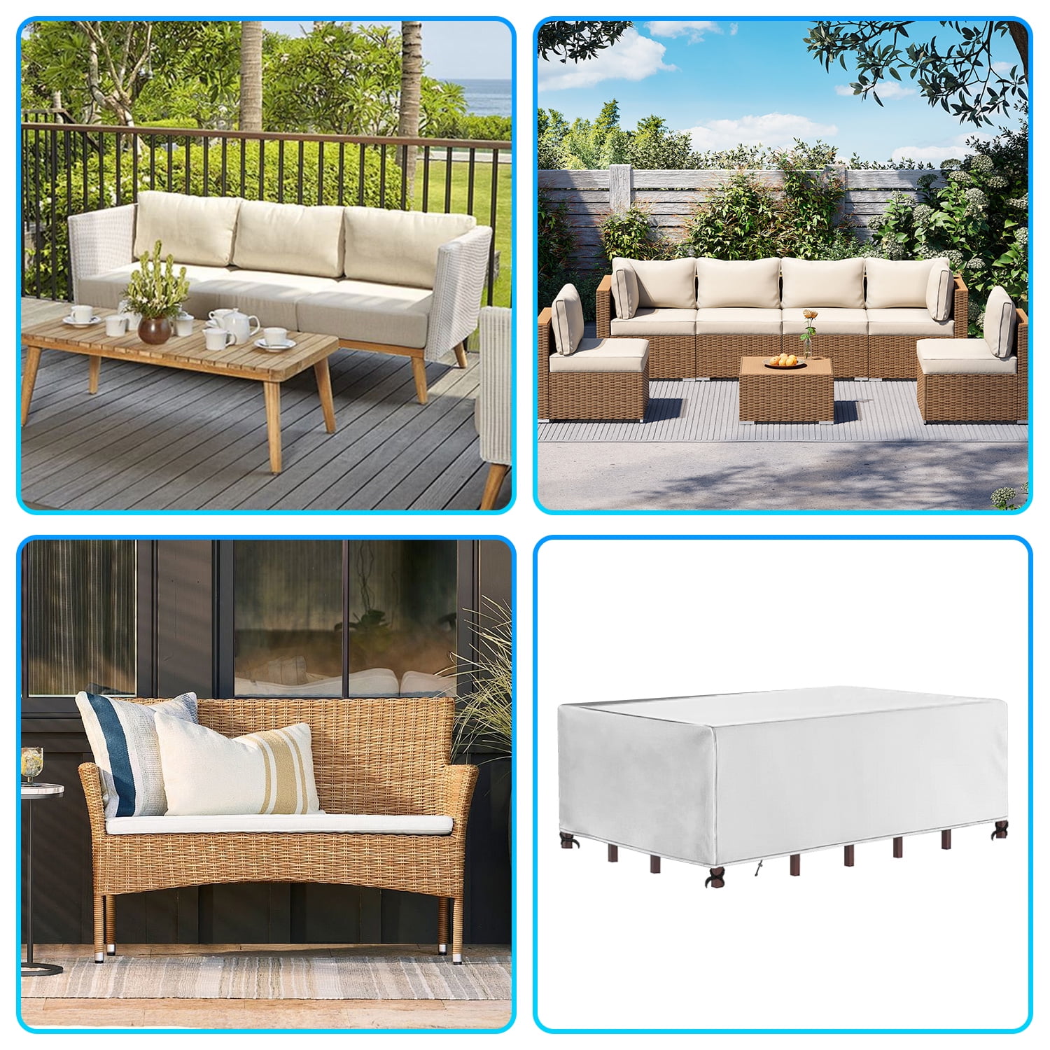 Patio Furniture Covers, Outdoor Furniture Cover Waterproof, General Purpose, Outside Table and Chair Covers, Heavy Duty Oxford Patio Table Cover for Outdoor Table Chair Sofa(70.86"L×47.24"W×29.13"H)