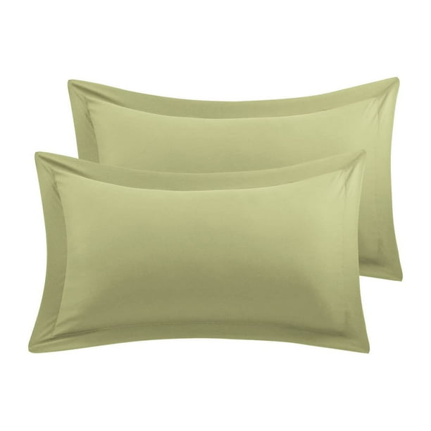 THREAD SPREAD Pillow Shams Set of 2 Sage green 1000 Thread count 100