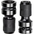 thumbnail image 1 of 2-piece socket adapter 1/2" square to 1/4" impact wrench adapter for impact ratchets and screwdriver bit holders, 1 of 4
