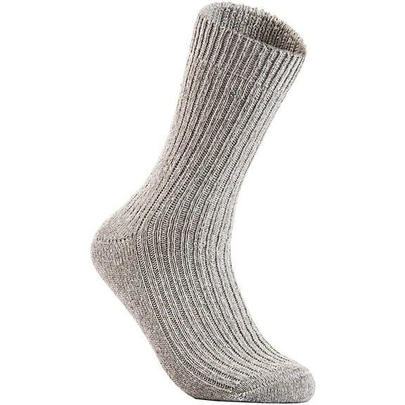 Lian LifeStyle Women's 2 Pairs Knitted Wool Socks One Size 7-10 (Light Gray)