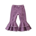 thumbnail image 5 of Ketyyh-chn99 Girls' Flare Jeans Toddler Girl's Cute Bow High Waisted Baggy Jeans Y2k Wide Leg Denim Pants Size for 3-4 Years,Purple, 5 of 9