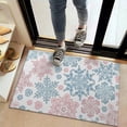 thumbnail image 2 of Blue and Pink Christmas Snowflake Pattern Door Rugs,Washable Non Slip Door Mats Indoor,Decorative Door Mats,Entry Mat Indoor for Entrance,Bedroom,Kitchen,Bathroom,20"x32", 2 of 6