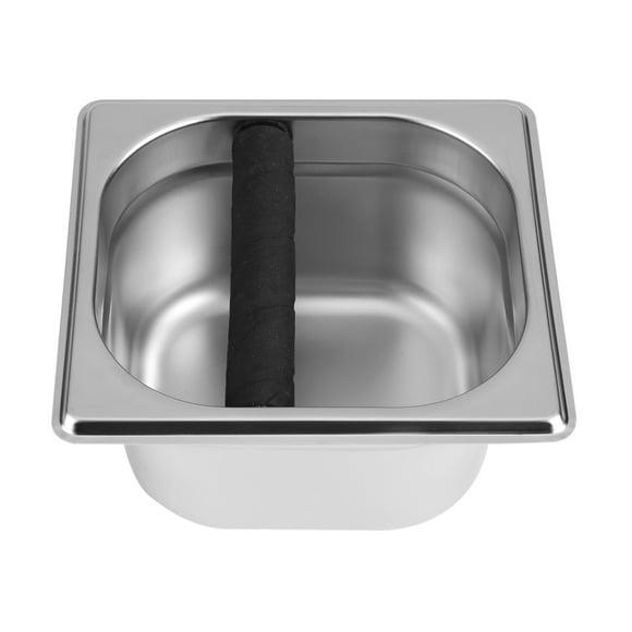 Domqga Stainless Steel Coffee Knock Box, Knock Box,Stainless Steel Knock Box Container with Rubber Bar for Coffee Machine