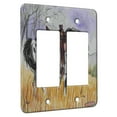 thumbnail image 1 of KuzmarK™ 2 Gang Rocker Wall Plate - Black Leopard Appaloosa Trail Horse Art by Denise Every, 1 of 1