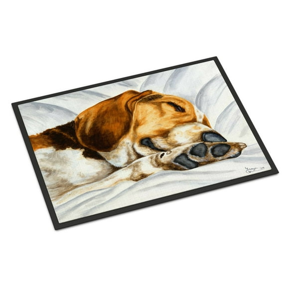 Carolines Treasures AMB1076MAT Beagle Bliss Door Mat Indoor Rug or Outdoor Welcome Mat 18x27 Doormat  27"L x 18"W