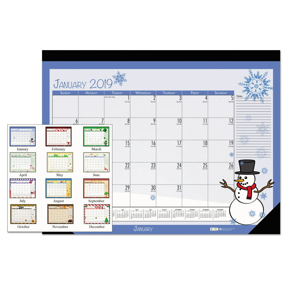 House of Doolittle 100% Recycled Seasonal Desk Pad Calendar, 22 x 17