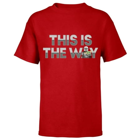 Star Wars The Mandalorian Mando & the Child This Is The Way - Short Sleeve T-Shirt for Kids - Customized-Red