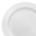thumbnail image 2 of Smarty 6" White with Silver Edge Rim Plastic Pastry Plates 120ct, 2 of 7