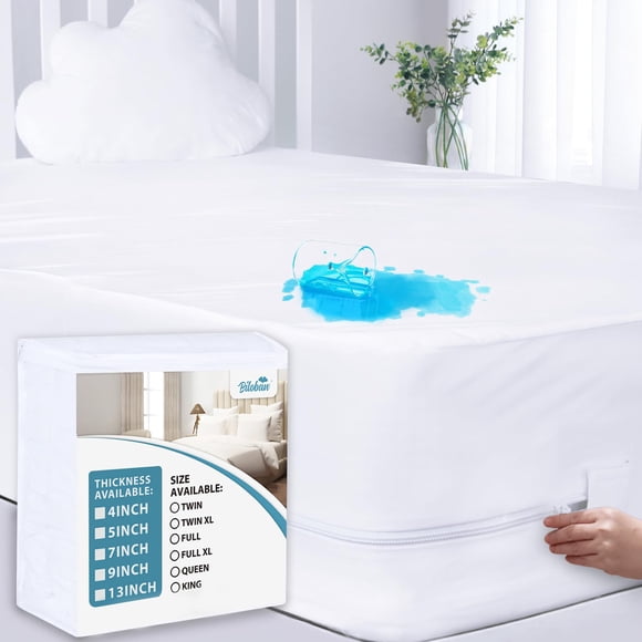 Waterproof Mattress Protector Zippered Twin Xl (5/9 Inches), Mattress Cover & Mattress Encasement Twin Extra Long, 100% Waterproof 6 Sides Wrapping Box Spring Cover