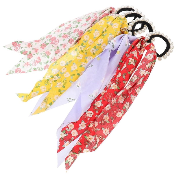 4pcs Hair Ring Ties Styling Scrunchies Band Elastic Accessories for Women Fabric Hair Rope Scrunchy Tie