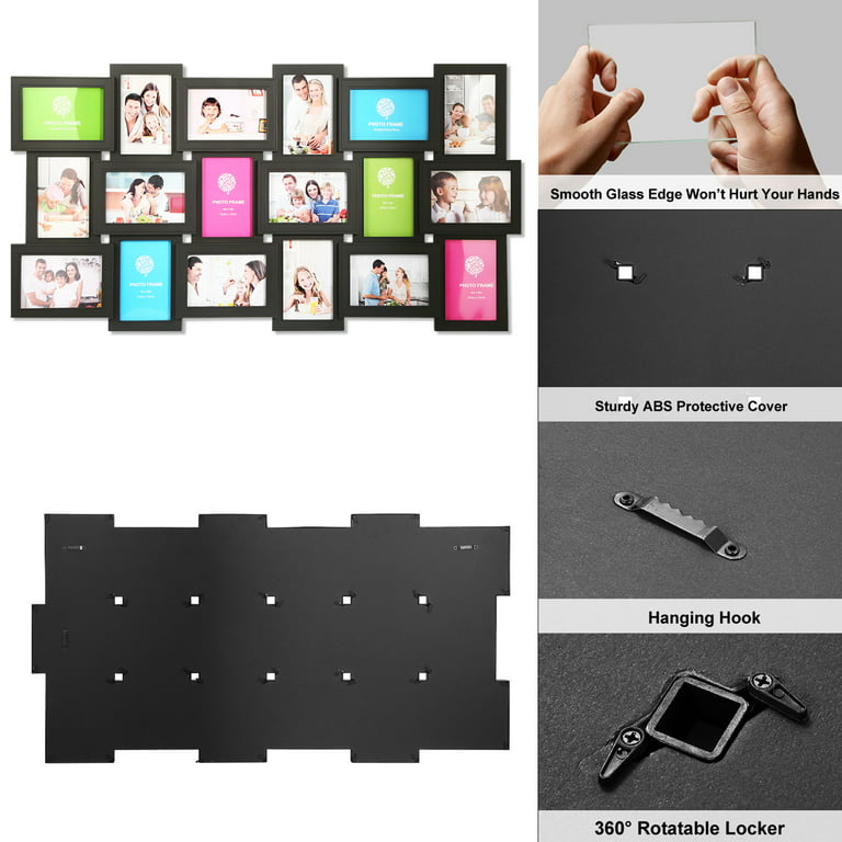 18 Pictures Frames Collage for Photos in 4\ x 6\ Glass Protection