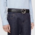 thumbnail image 2 of Gu-cci Black Belt with Silver Buckle, 2 of 5