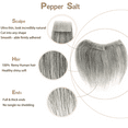 thumbnail image 3 of viviabella Frontal Hairpiece for men Pepper and Salt Hair Extension Hairline Loss Straight Tape in Human Hair Toppers Replacement Toupee (0.78"x6.3" 6inch,Pepper and Salt), 3 of 7