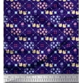 thumbnail image 1 of Soimoi Poly Georgette Fabric Check & Floral Artistic Print Fabric by Yard 42 Inch Wide, 1 of 1