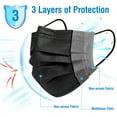 thumbnail image 2 of 100 Pack Disposable Face Masks, 3 Layer Filter Protection Black Disposable Face Masks, 2 of 6