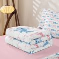 thumbnail image 5 of jejeloiu Watercolor Shark Ribbon Zipper Twin Comforter Sets with Fitted Sheet and 2 Pillowcases For Girls,Cute Nautical Bow Zipper Bedding Set,White Pink,Pink Reversible,4-Piece, 5 of 7