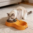 thumbnail image 5 of SHENGXINY Stainless Steel Cat Food Bowl and Water Bowl Set - 2 in 1 Automatic Gravity Water Dispenser, Integrated Food Water Bowl for Small Medium Dogs & Cats Orange 11.81x4.72x10.24in, 5 of 6