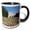 Black/White, variant on 3drose, Oregon, Mt. Hood. Timberline Lodge, Mt. Hood - Us38 Lse0002 - Lynn Seldon, 11oz Two-tone Green Mug