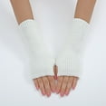 thumbnail image 4 of UJNDER Ladies Warm Knit Fingerless Gloves Convertible Mittens With Fashion Flowers for Women Fingerless Gloves White, 4 of 5