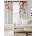 thumbnail image 3 of Blackout Curtains for Bedroom, Fall Leaves Room Darkening Window Drapes for Living Room, Farmhouse Orange Eucalyptus Leaf Floral Thermal Insulated Grommet Curtains, 52x45 inch, 2 Panels, 3 of 9