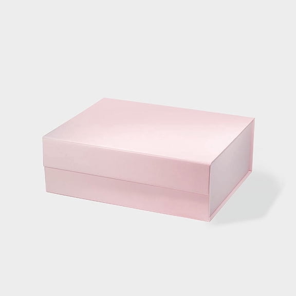Geoto Bulk 25pcs 13"X10"X4.52" A4 Deep Foldable Magnetic Lid Gift Box, Luxury Rigid Bridesmaid Cardboard Box for Clothing Packaging (Pink)