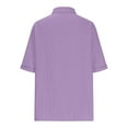 thumbnail image 4 of Atogsazn Womens Button Shirt Casual Short Sleeve Loose Collared Work Blouse Tops with Pocket Summer Tops for Women 2025 Light Purple L, 4 of 4