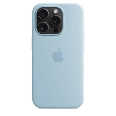 For iPhone 15 Pro Silicone Case with MagSafe, Light Blue