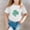 White, variant on St Patrick's Day Short Sleeve T-Shirt for Girls Shamrock Crew Neck Shirt Lightweight Streetwear Festival Irish Holiday Party,Light Blue(160)
