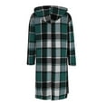 thumbnail image 5 of Baberdicy Women's Plus Size Long Hooded Trench Coat, Warm Plaid Wool Blend Overcoat , Plaid Hooded Trench, Long Wool-Blend Coat, Plus-Size Overcoat Green Xxl, 5 of 5