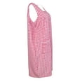 thumbnail image 3 of Sindrella Women's Sleeveless Cotton Blend Snap Front Duster Robe With Pocket - Pink Checkered - Small, 3 of 4