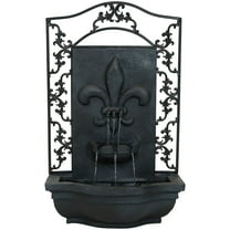 Sunnydaze French Lily Polystone Outdoor Wall Fountain, Lead Finish