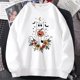thumbnail image 1 of Sudadera con capucha de manga larga para mujer, suéter con estampado de gato escalofriante y Pumkin, con cuello redondo, para Halloween y otoño, 1 of 4