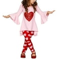 thumbnail image 3 of Clothes for Kids Girls Trousers Cute Long Valentine'S Sleeve Fashionable Top Outfits, 3 of 7