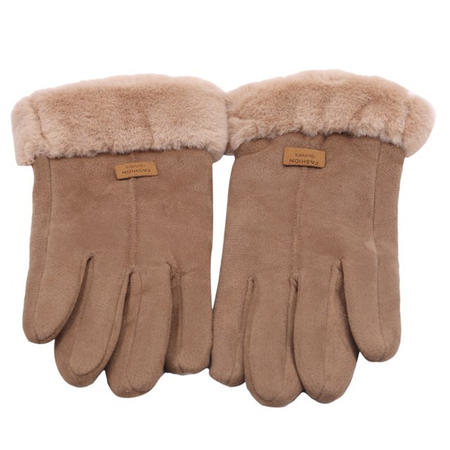 Guantes cálidos de gamuza de invierno, guantes gruesos con forro polar, guantes de pantalla táctil para teléfono móvil para mujer