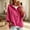 Hot Pink, variant on Women 3/4 Sleeve Button Drawstring Hooded Knit Cardigan Sweater with Pocket, 2XL