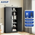 thumbnail image 3 of AUHUP 72" Metal Cabinet with Locking Doors and 5 Adjustable Shelves, Black Garage Storage Cabinet for Warehouse, Basement, Home Office, Tool File Storage Utility Cabinets, 3 of 9