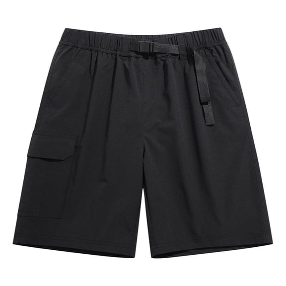 NAFUU Mens Casual Shorts Solid Color Cargo Shorts Straight Leg Bermuda Bottoms With Pocket Summer Vacation Shorts For Men
