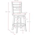 thumbnail image 5 of CorLiving Woodgrove Dark Brown Swivel Bar Stool with White Faux Leather Seat – Sold Individually - Counter Height Bar Stools with Back - Wood Barstools for Kitchen Island, or Kitchen Counter, 5 of 5