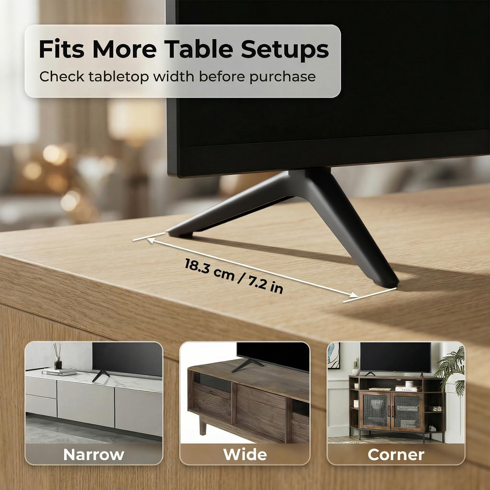 TV Legs Only for Onn 100012589 100012590 Roku TV Stand Legs, for Onn TV Legs Replacement with Screws, Anti Slip Pads and Instruction, Stable Design and Easy Installation