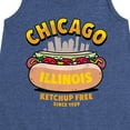 thumbnail image 3 of Instant Message - Chicago Hot Dog Skyline Graphic Sleeveless Aline Dress, 3 of 6