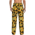 thumbnail image 3 of Uemuo Hawaii Palms Pattern Men's Wide Leg Palazzo Lounge Pants with Pockets Light Weight Loose Comfy Casual Pajama Pants-Large, 3 of 9