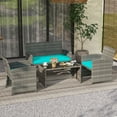 thumbnail image 2 of Gymax 4PCS Patio Outdoor Conversation Set w/Seat Cushions & Tempered Glass Tabletop Tuurquoise, 2 of 10