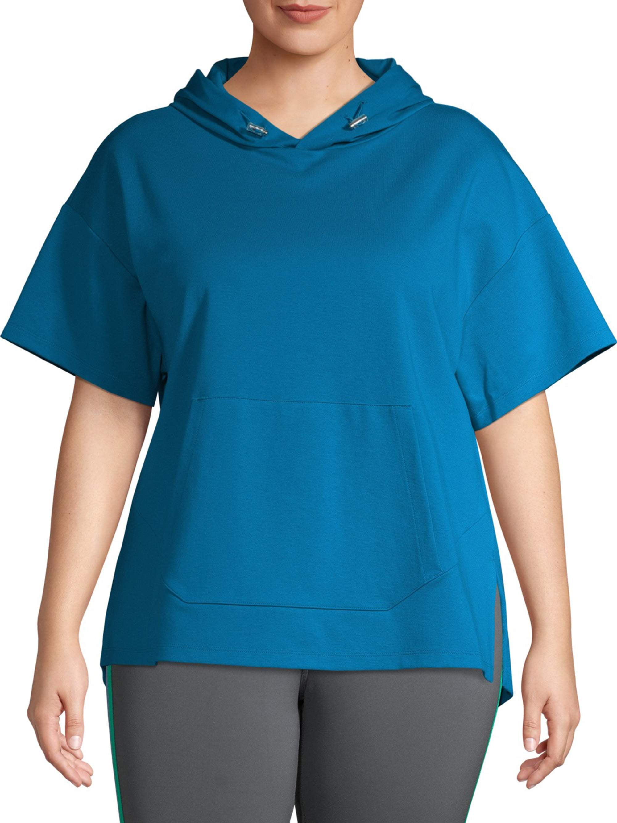 short sleeve hoodie womens plus size