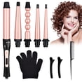 thumbnail image 1 of Juego Rizador de Pelo 5 en 1, Rizadora Profesional, Intercambiable con Revestimiento de Cer&aacute;mica, Calentamiento R&aacute;pido y Temperatura Ajustable, Ondulado para Rizos Grandes, Media, 1 of 6