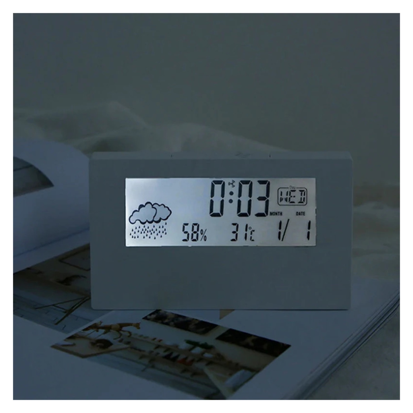 LED Thermometer Electronic Temperature Humidity Meter Weather Station for Home ,Simple Operation