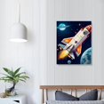 thumbnail image 3 of JEUXUS Dinosaur Outer Space Art Print, Solar System Planet Canvas Poster,Set Of 16x20in Animal Astronaut Wall Art For Room Decor, 3 of 4
